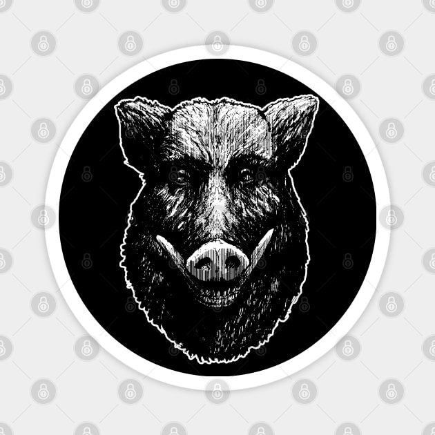 Wild Pig Magnet by Moryart